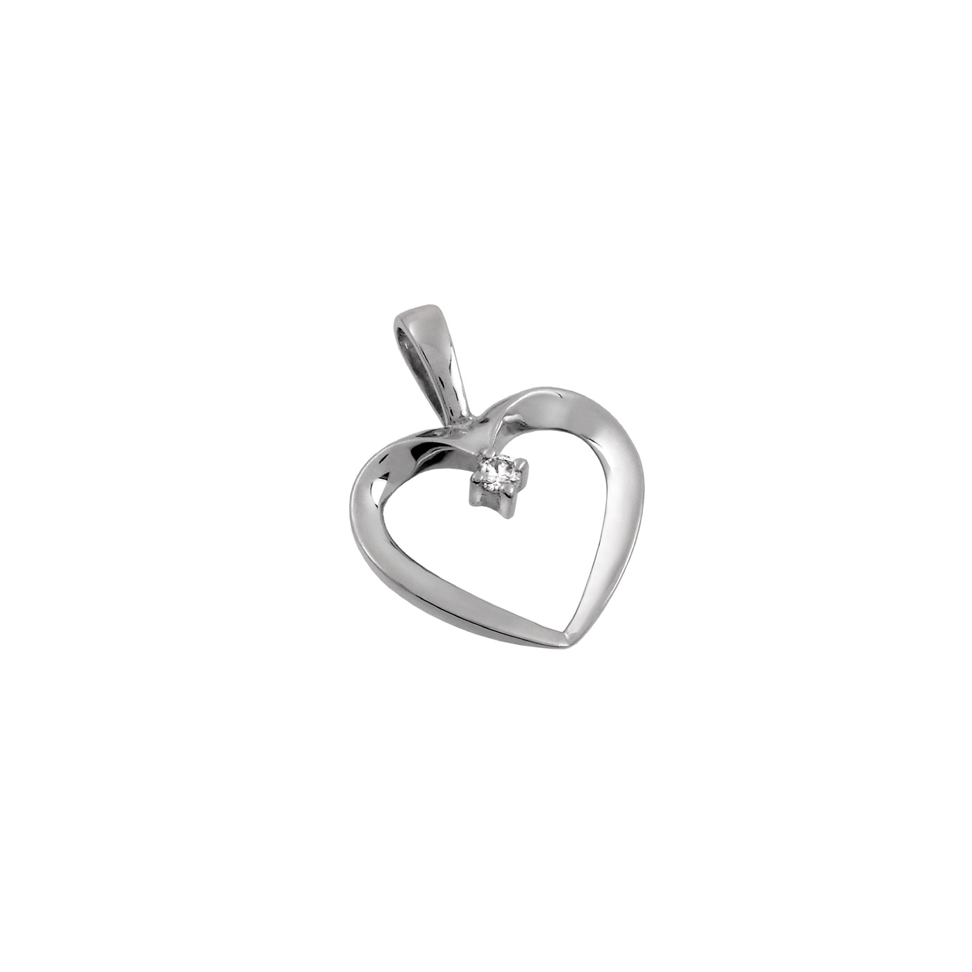 18k VG hänge TW-si 0,02ct hjärta