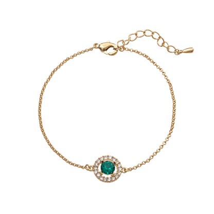Miss Miranda bracelet - Emerald (gold)