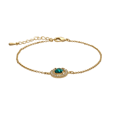 Miss Miranda bracelet - Emerald (gold)