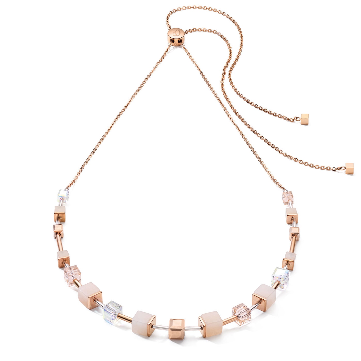 GeoCUBE necklace peach/rose