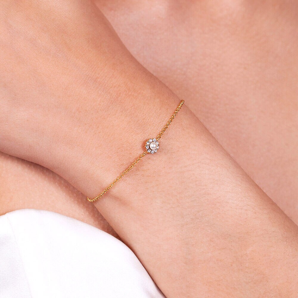 Petite Miss Sofia pearl bracelet - Crystal (Gold)