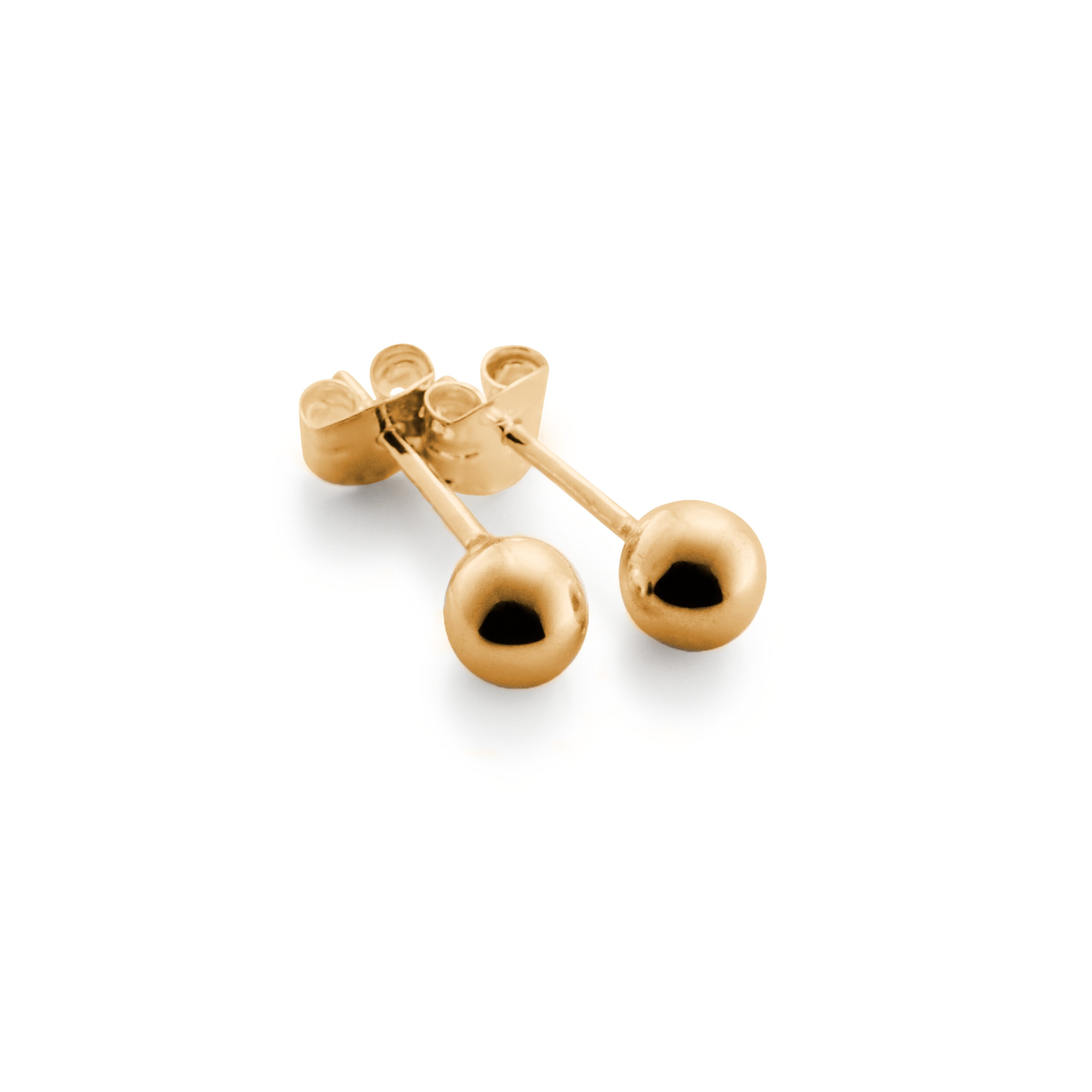 Halo förgyllda stiftörhängen 4 mm