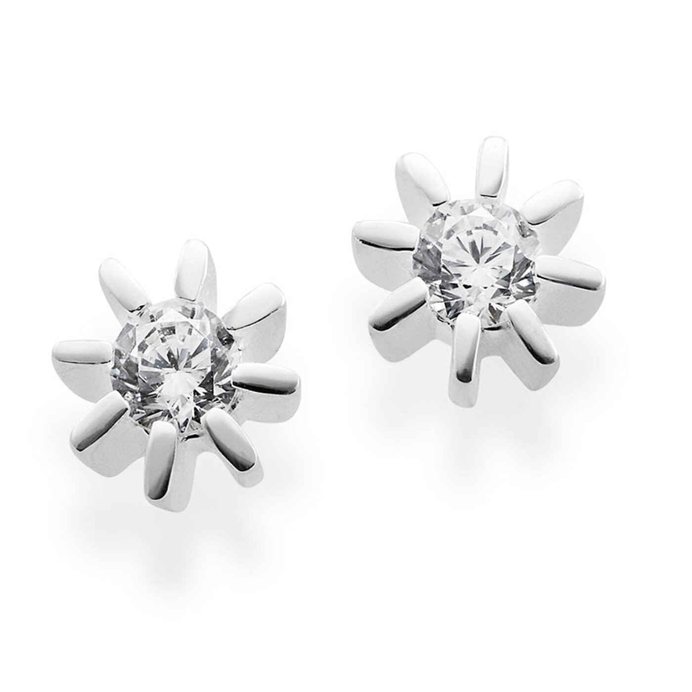 Örhängen shiny silver cz