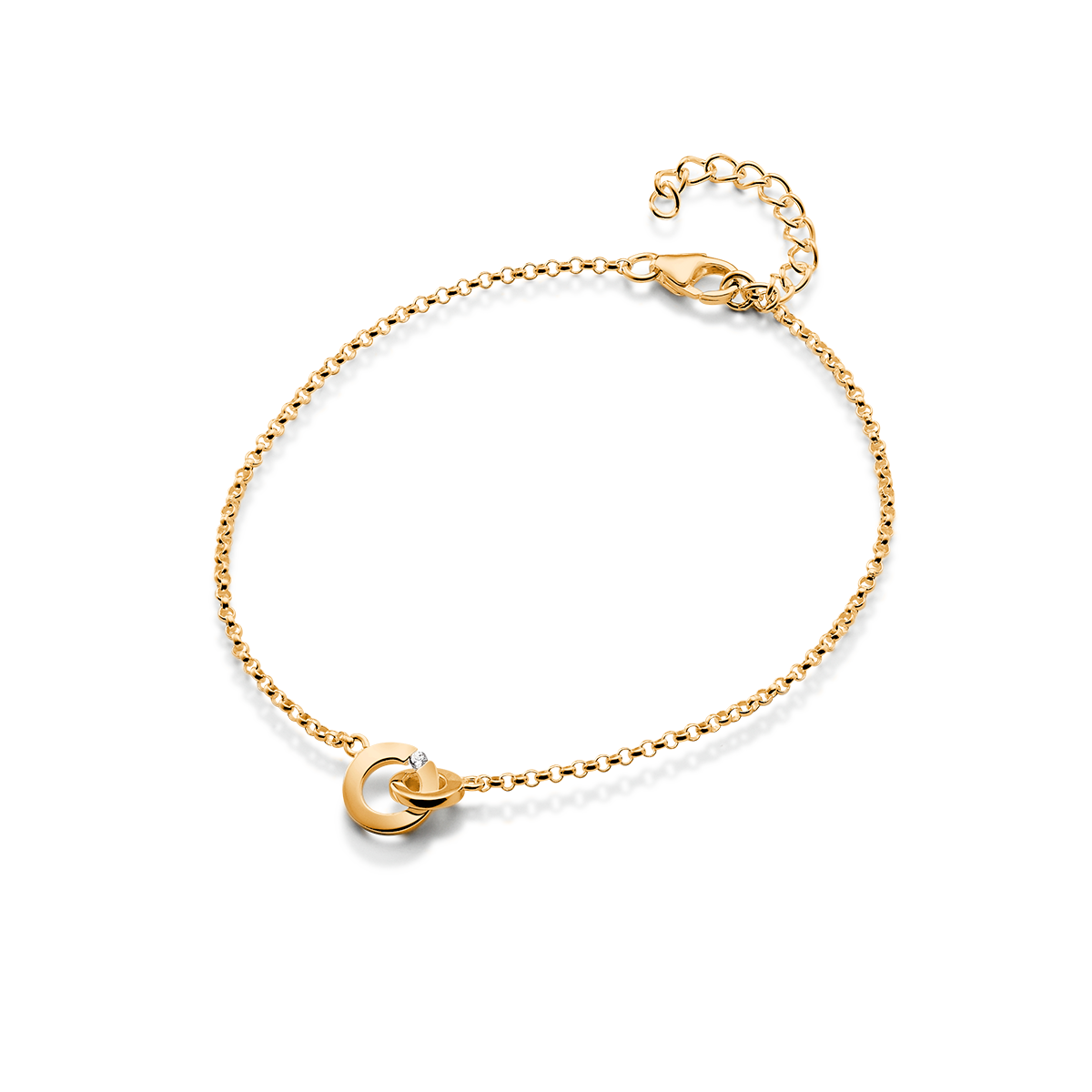 Two circles förgyllt armband  