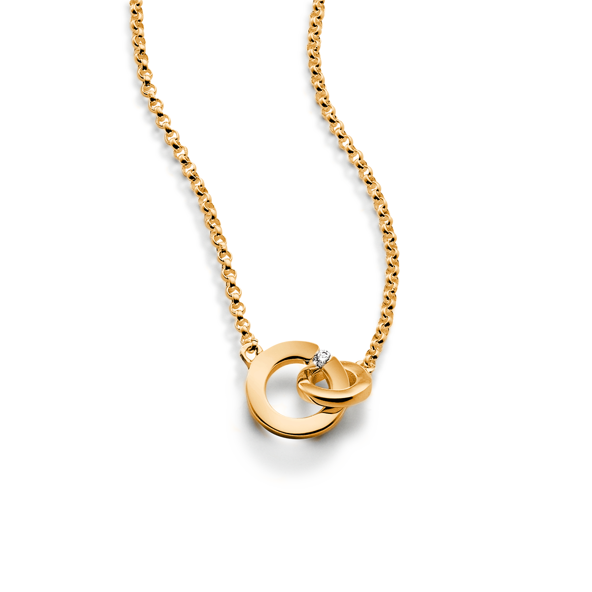 Two circles förgyllt halsband 