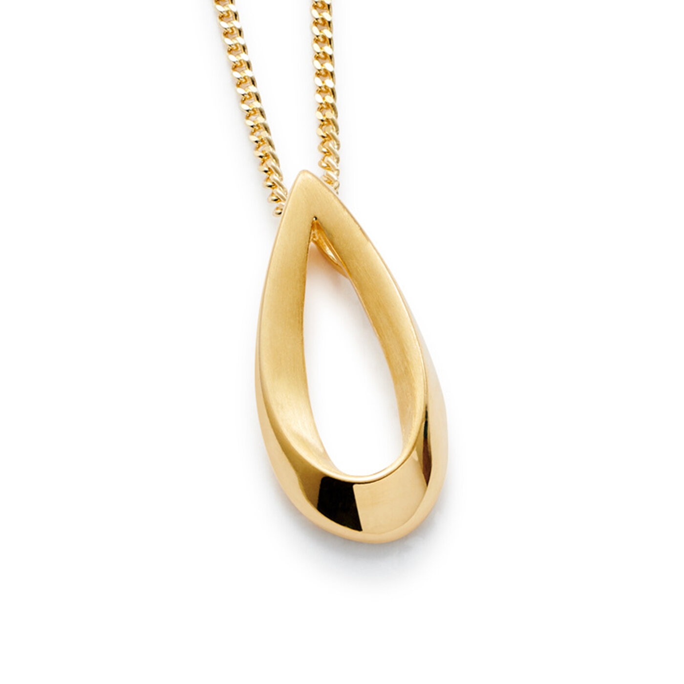 Raindrop gold plated silver necklace