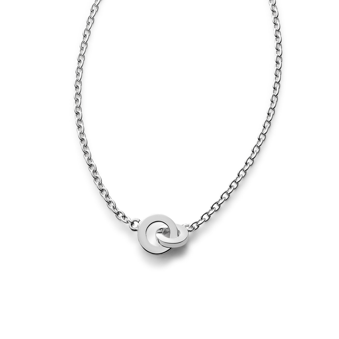 Two circles mini silver halsband