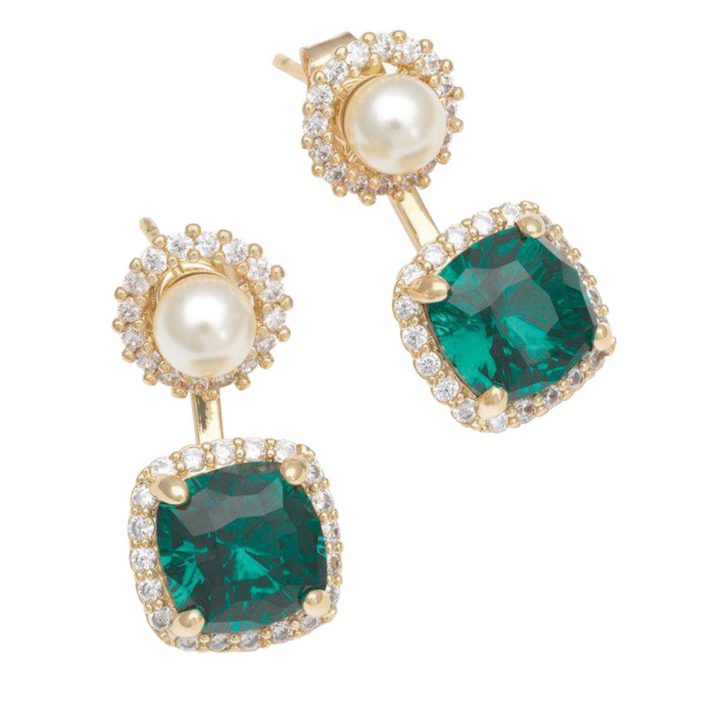 Colette earrings - Emerald square