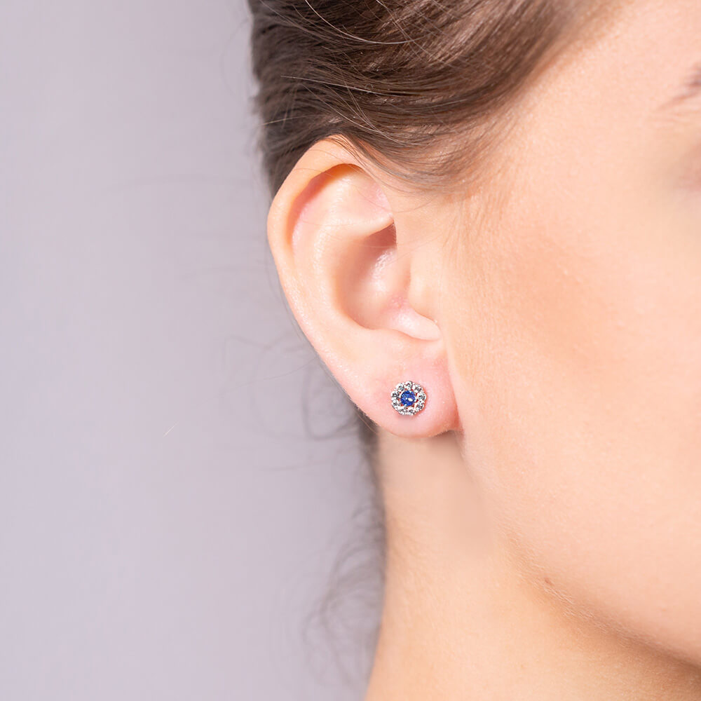 Petite Miss Sofia earrings - Sapphire (Silver)