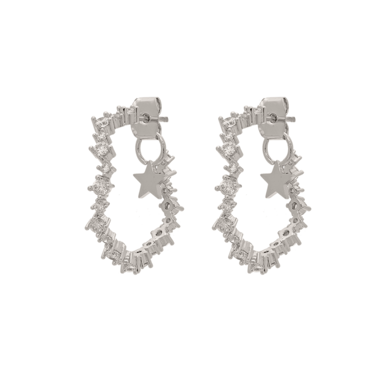 Capella hoops earrings crystal(silver)