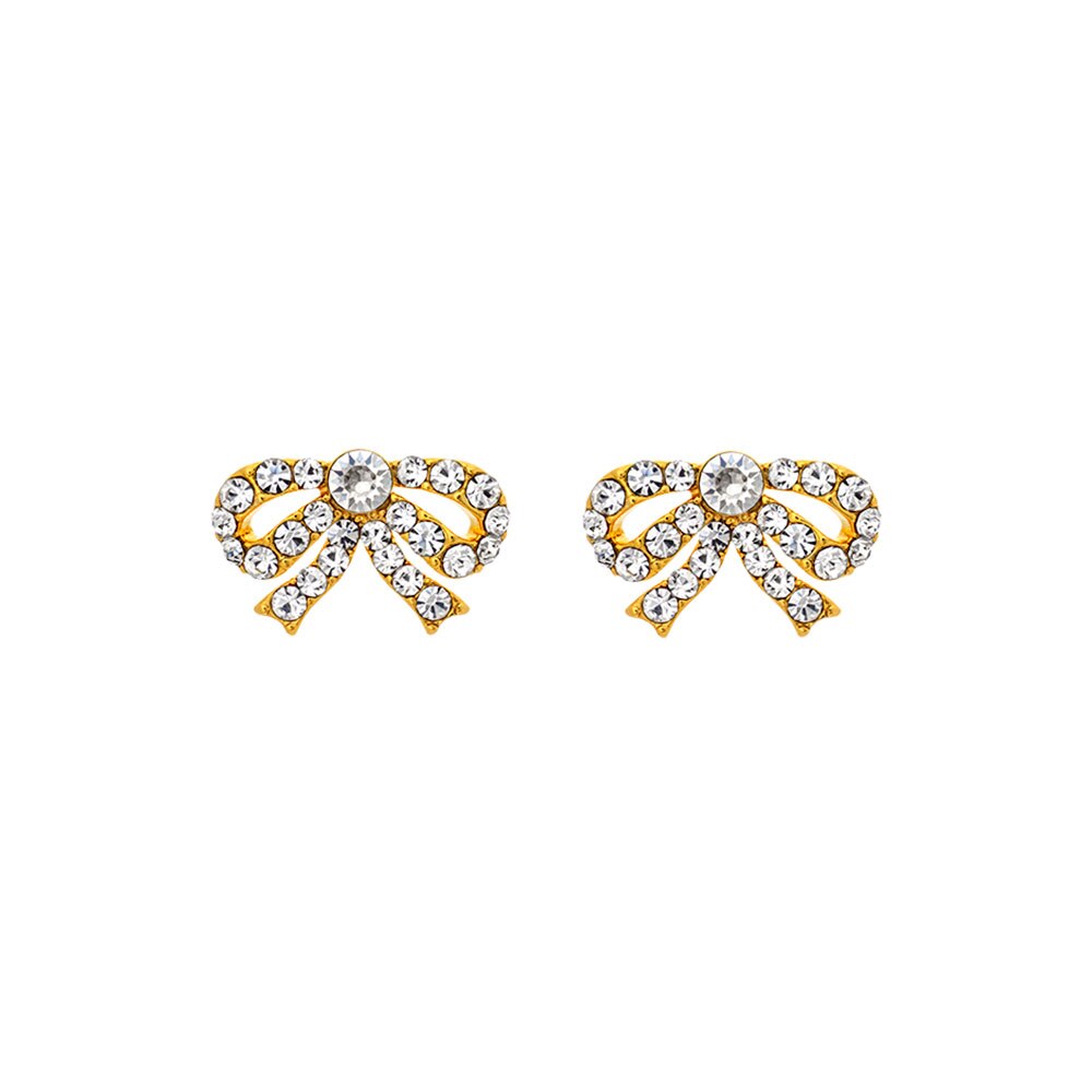 Petite Antoinette bow earrings gold