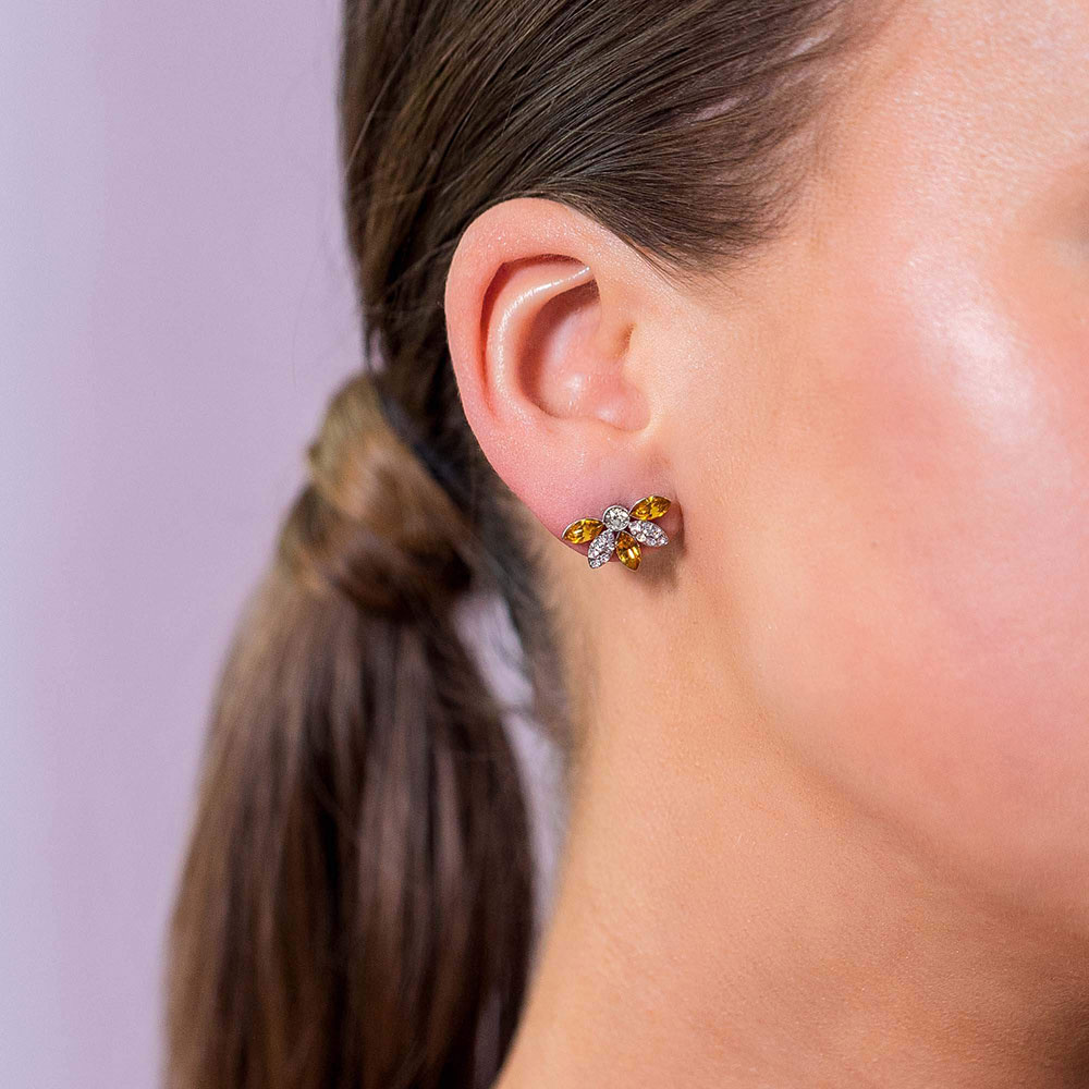Petite Lucia earrings - Golden topaz