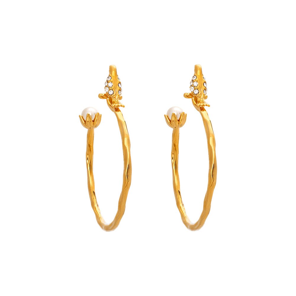 Eden hoops earrings - Ivory (Gold)