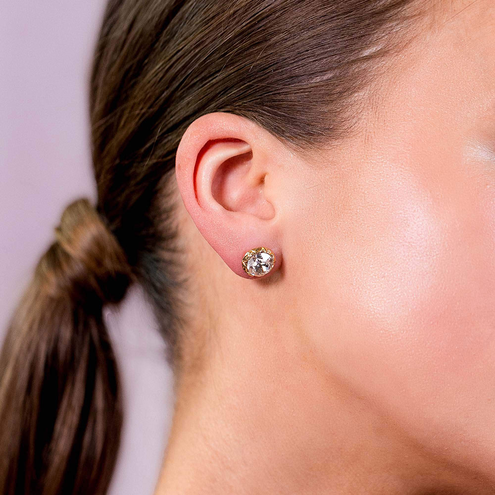 Miss Victoria stud earrings - Crystal (Gold)