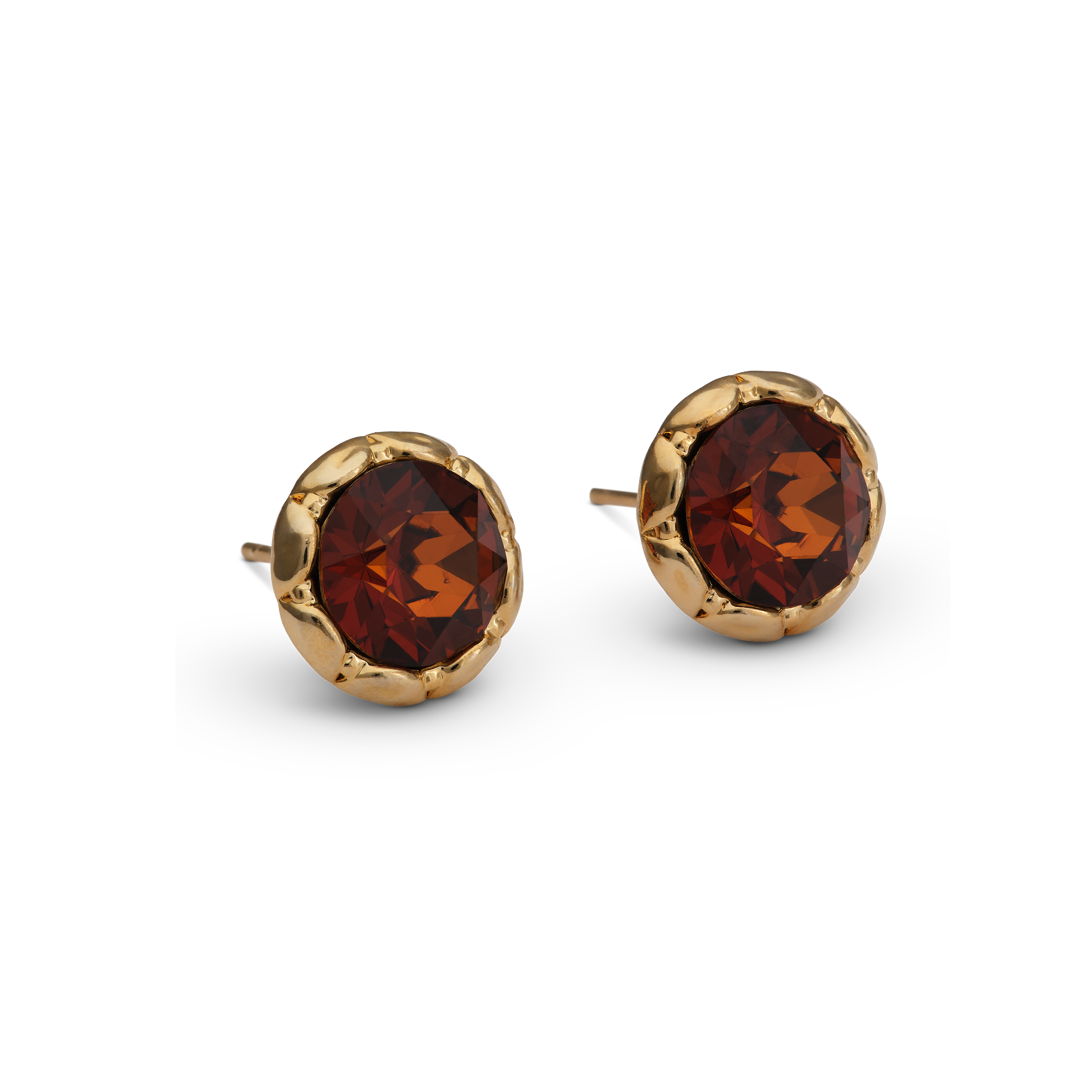 Miss Victoria stud earrings - Smoked amber