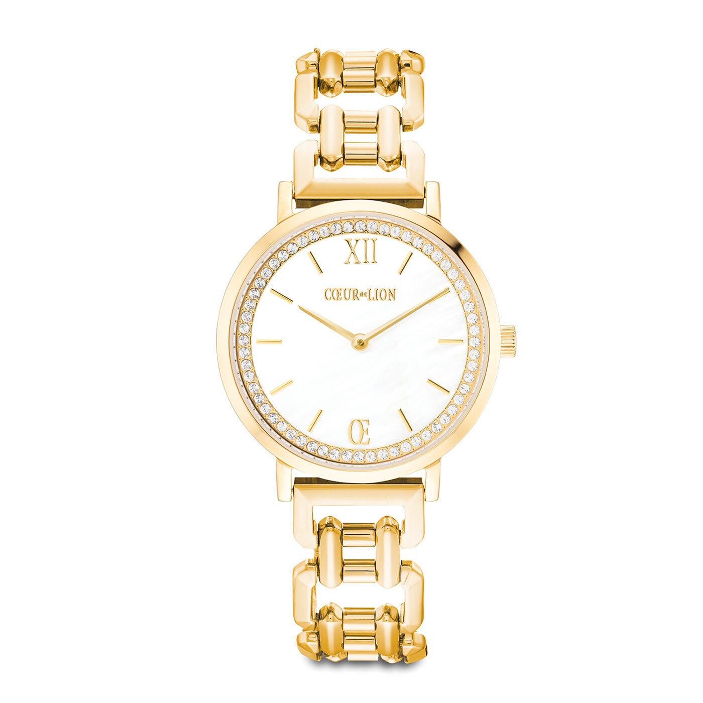 Watch Round Sparkling Mother-of-Pearl Statement