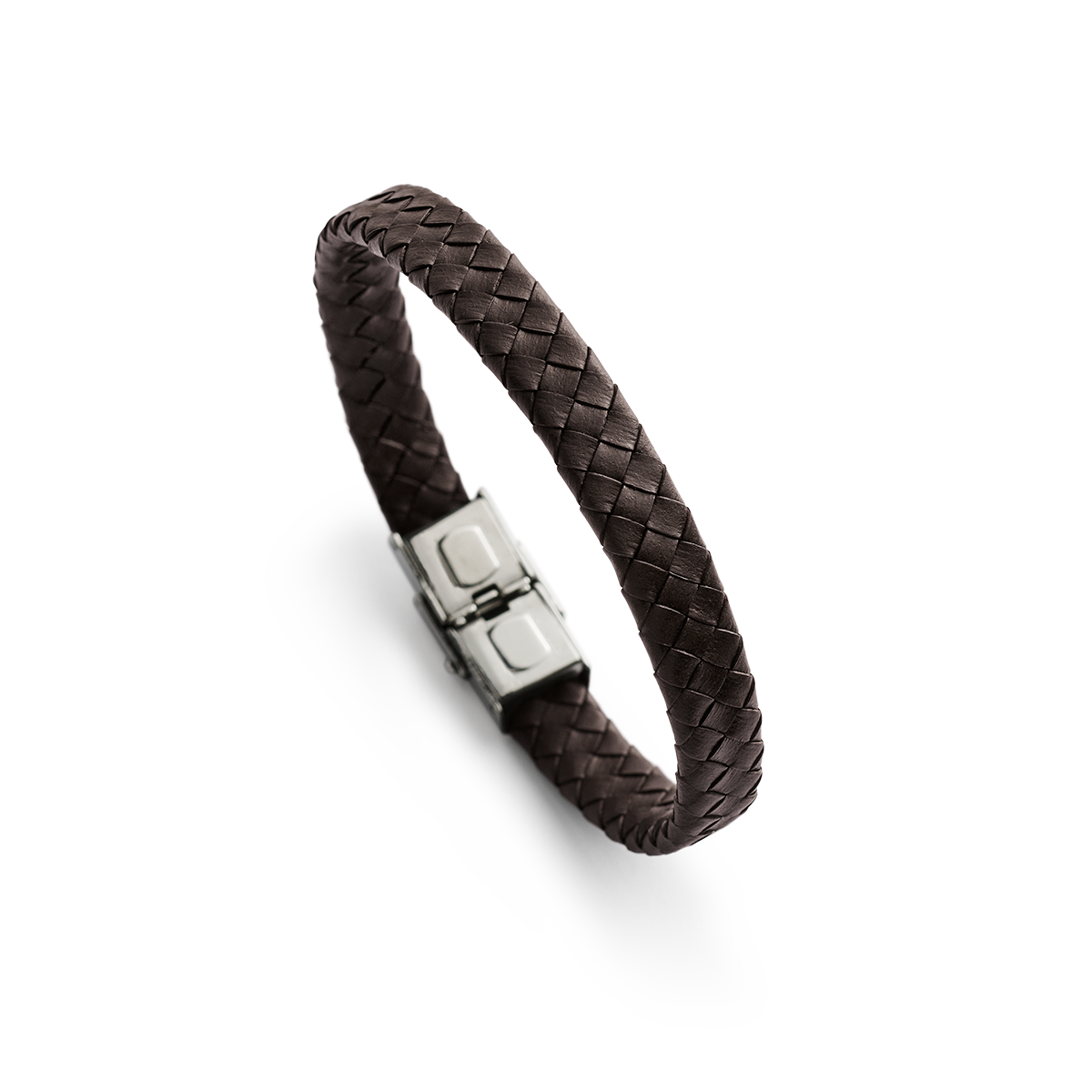 Braided Brown läderarmband