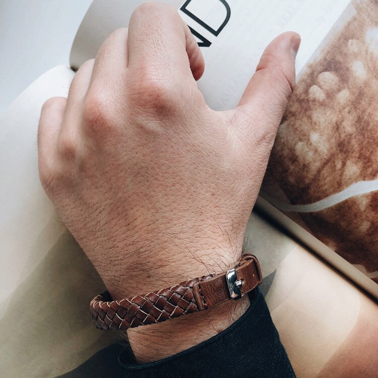 Link läderarmband (brun)