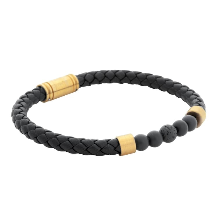 Lorenzo armband medium (svart/guld)