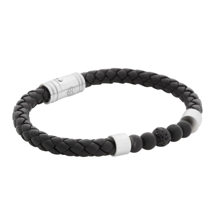 Lorenzo armband medium (svart/stål)