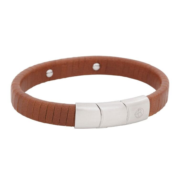 Lucas läderarmband (brun/stål)