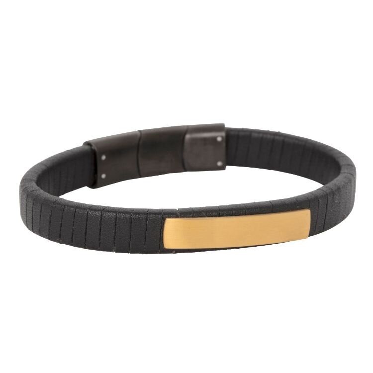 Lucas läderarmband (svart/guld)