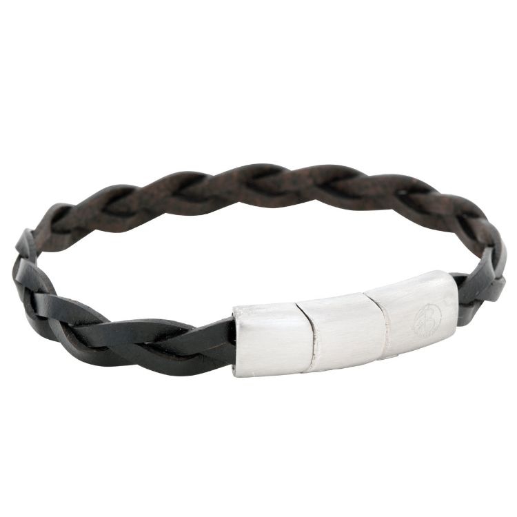 Lias läderarmband (svart/stål)