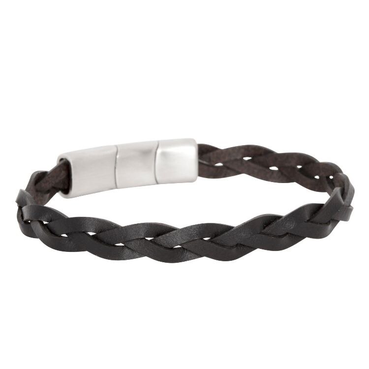 Lias läderarmband (svart/stål)