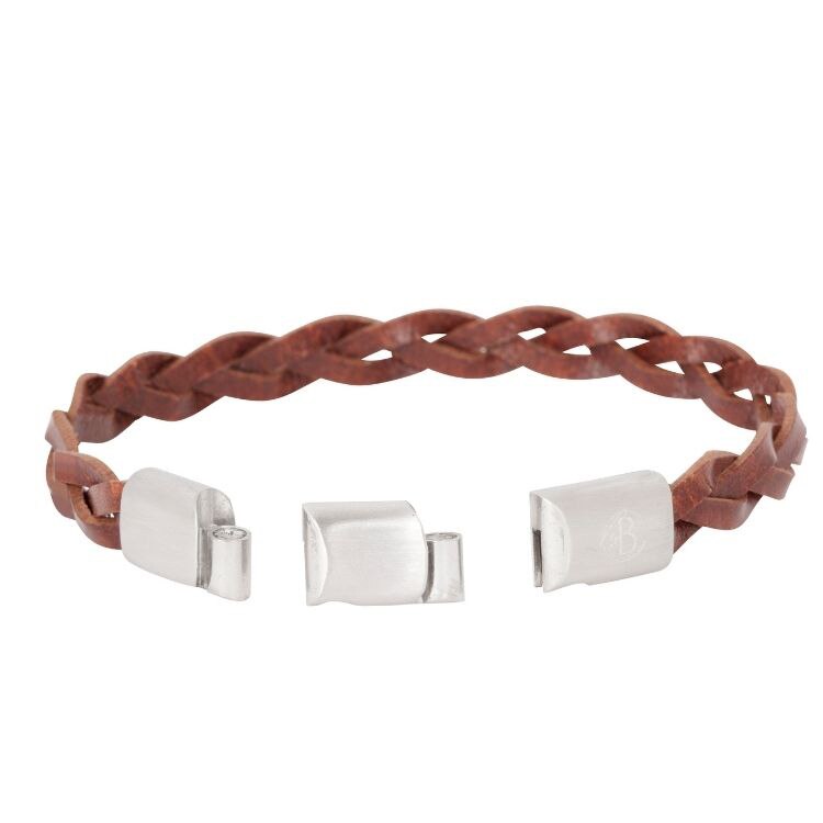Lias läderarmband (brun/stål)