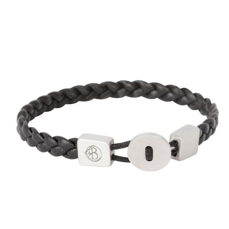 Love läderarmand medium (svart/stål)