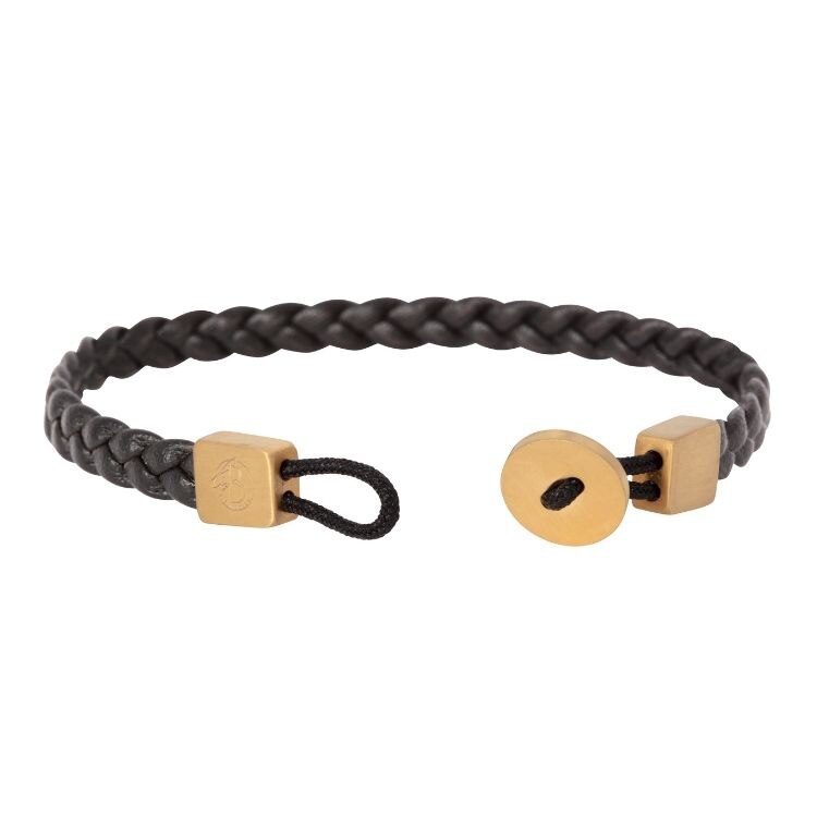 Love läderarmand large (svart/guld)