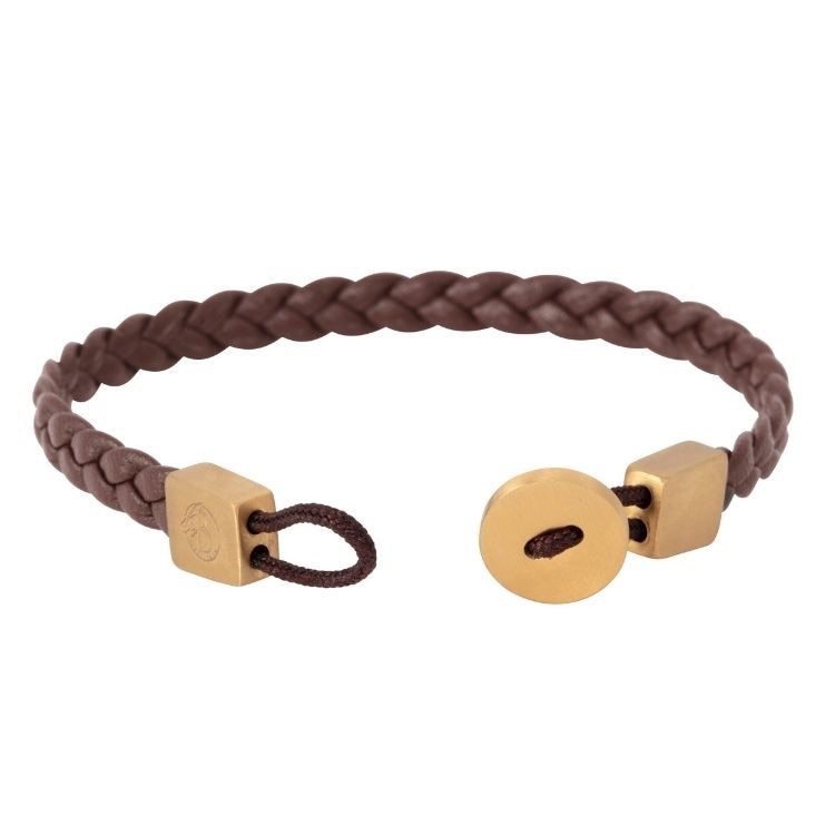 Love läderarmand large (brun/guld)