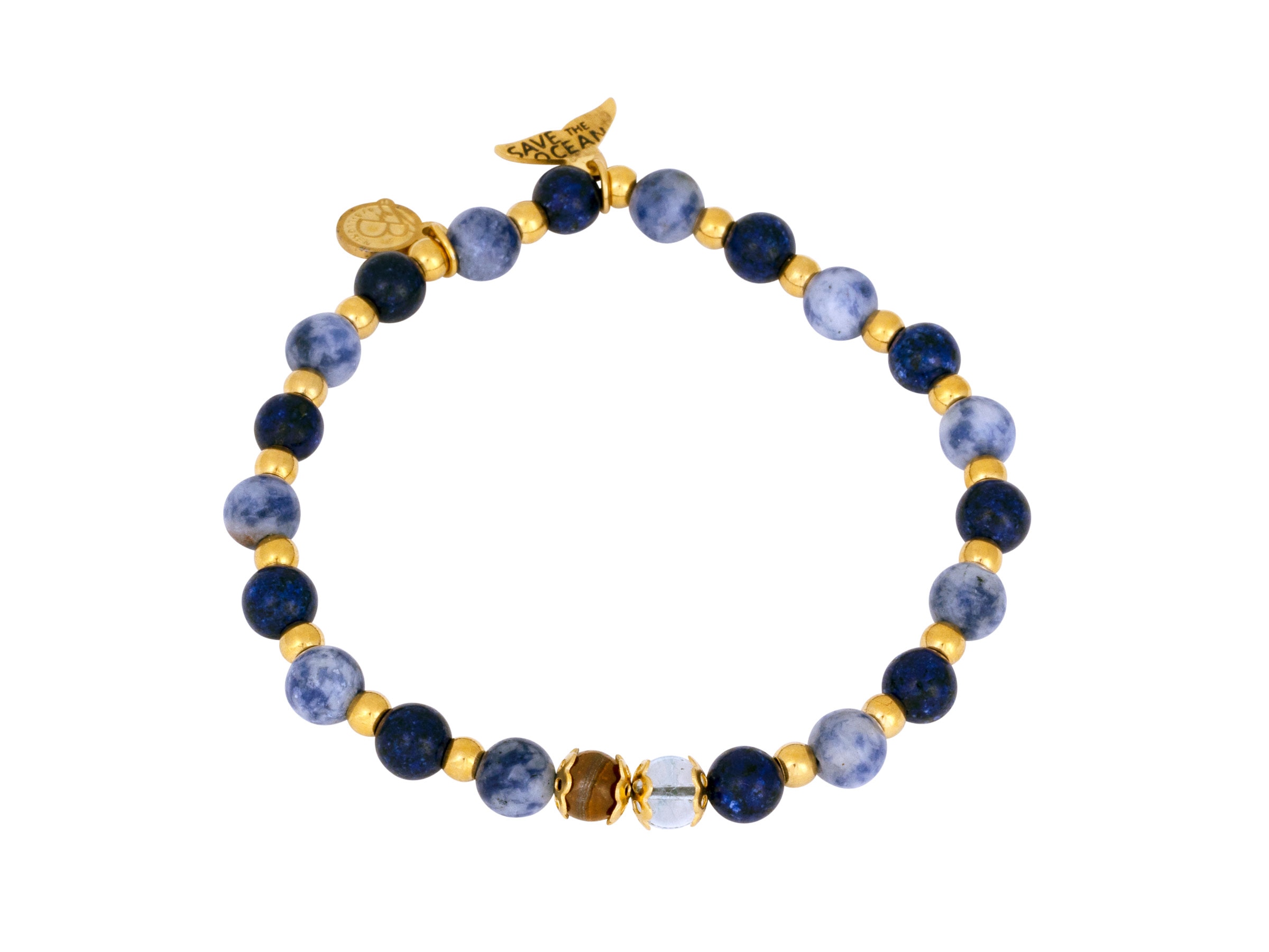 Armband Save the ocean 21cm guld