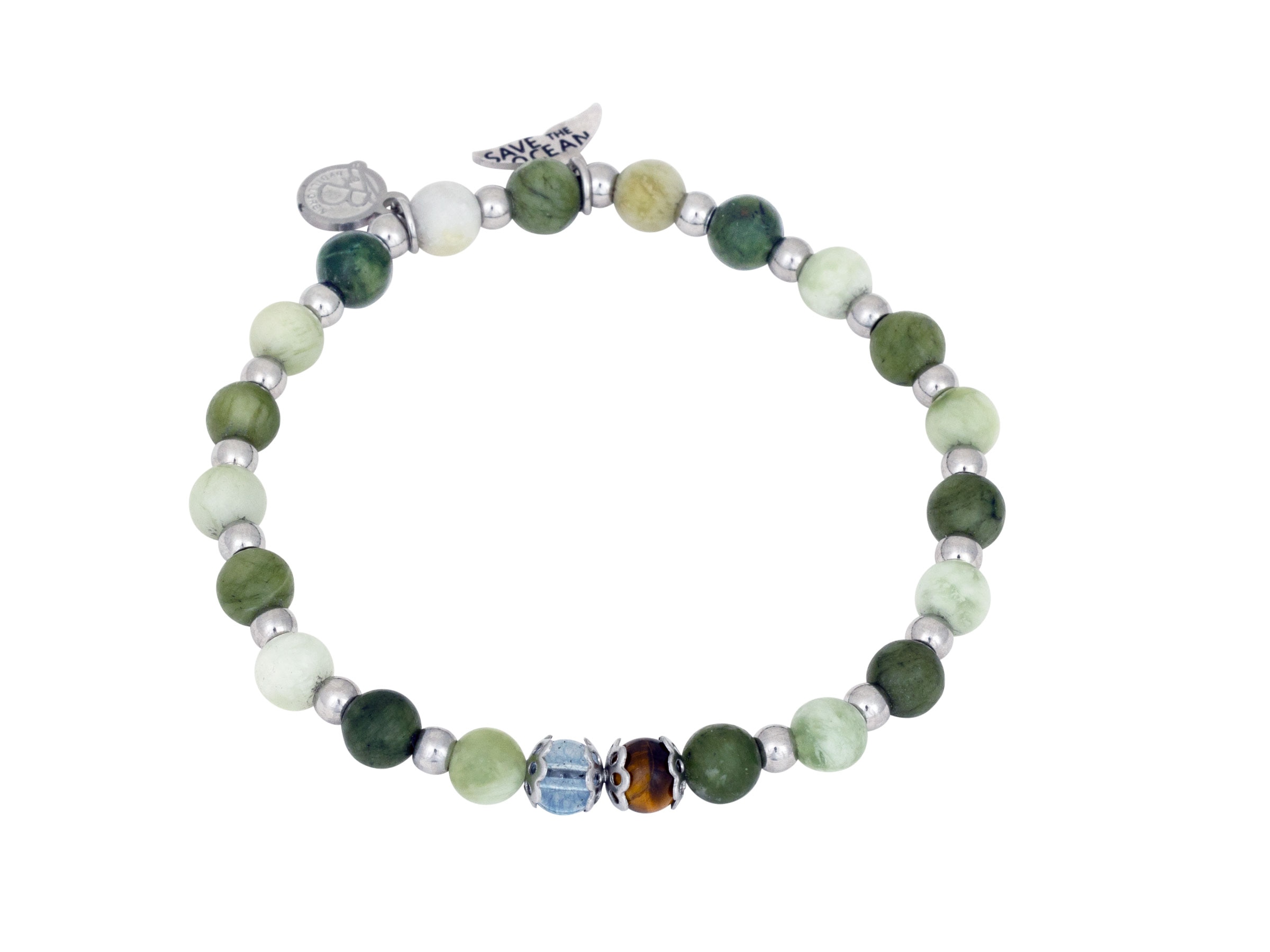 Armband Save the ocean 19,5 cm grön