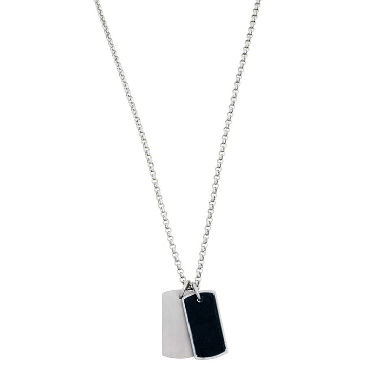Henry halsband stål/läder