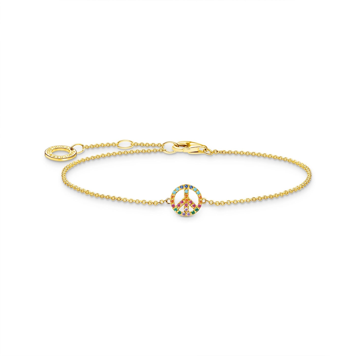 Armband Peace med stenar Guld