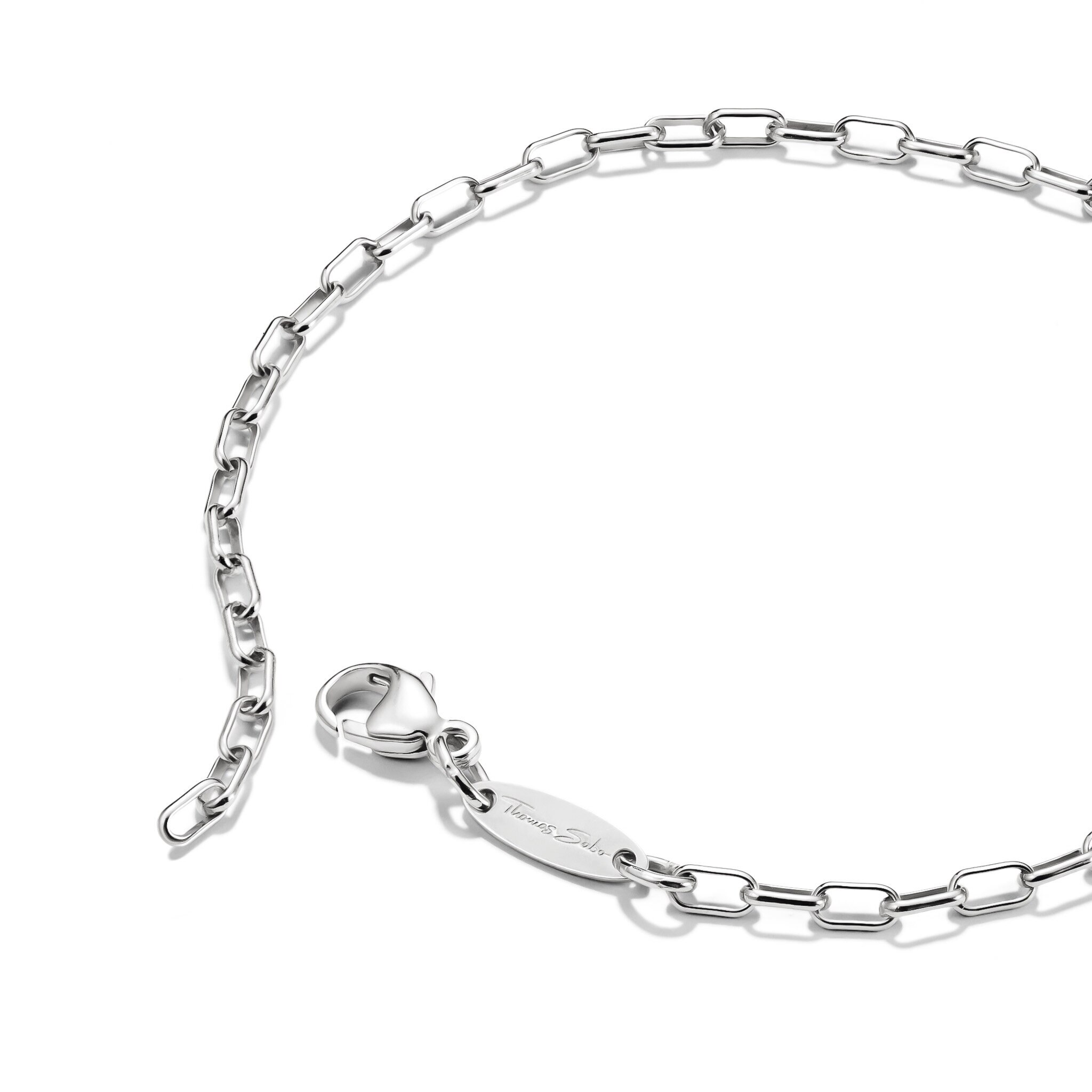 Charm-armband paperclip silver
