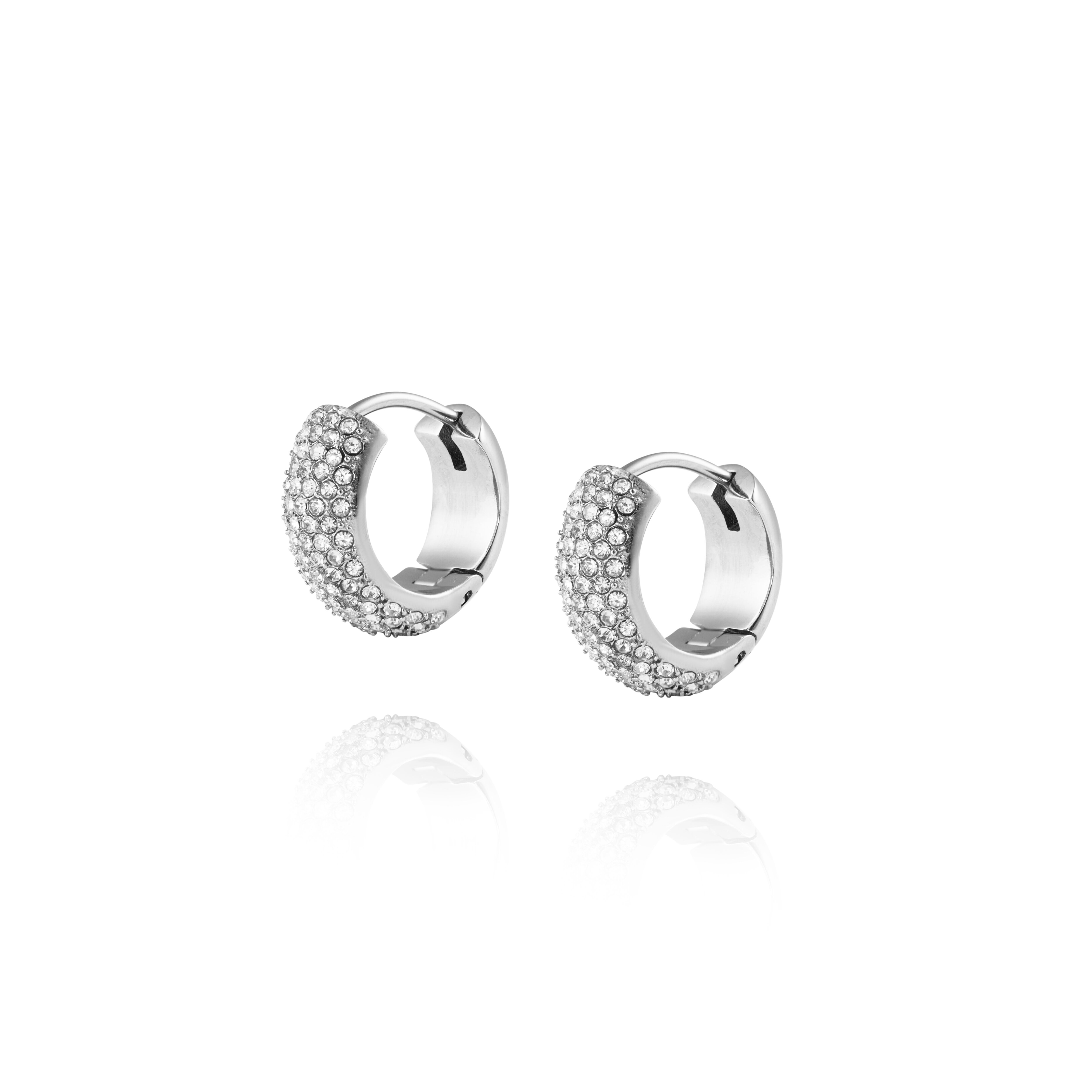 Amour Silver Hoops Small