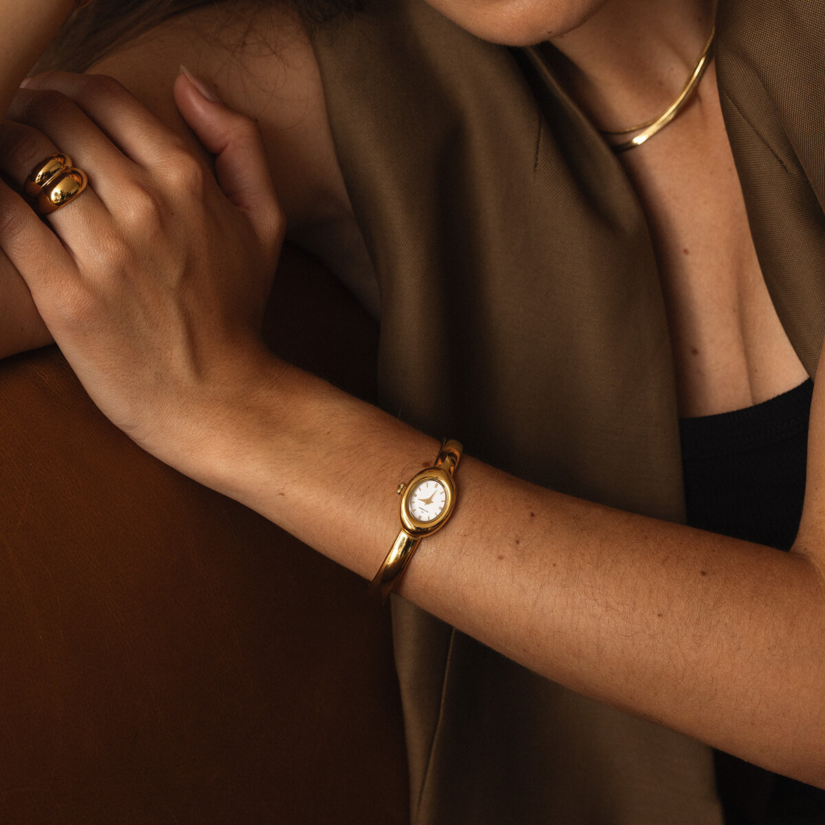 Belle Oval Petite Bangle Watch Small