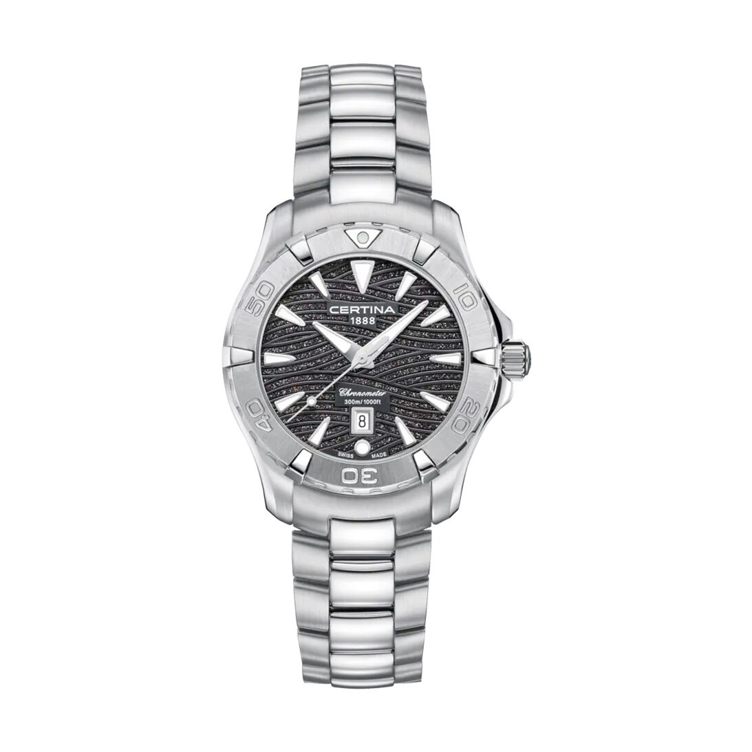 DS ACTION/LR/QCOSC/STEEL/BLACK DIAL