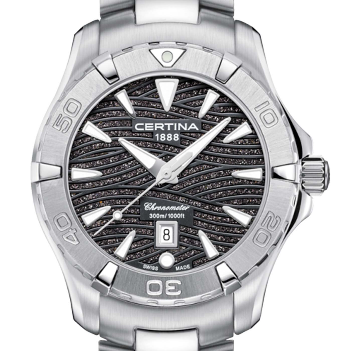 DS ACTION/LR/QCOSC/STEEL/BLACK DIAL