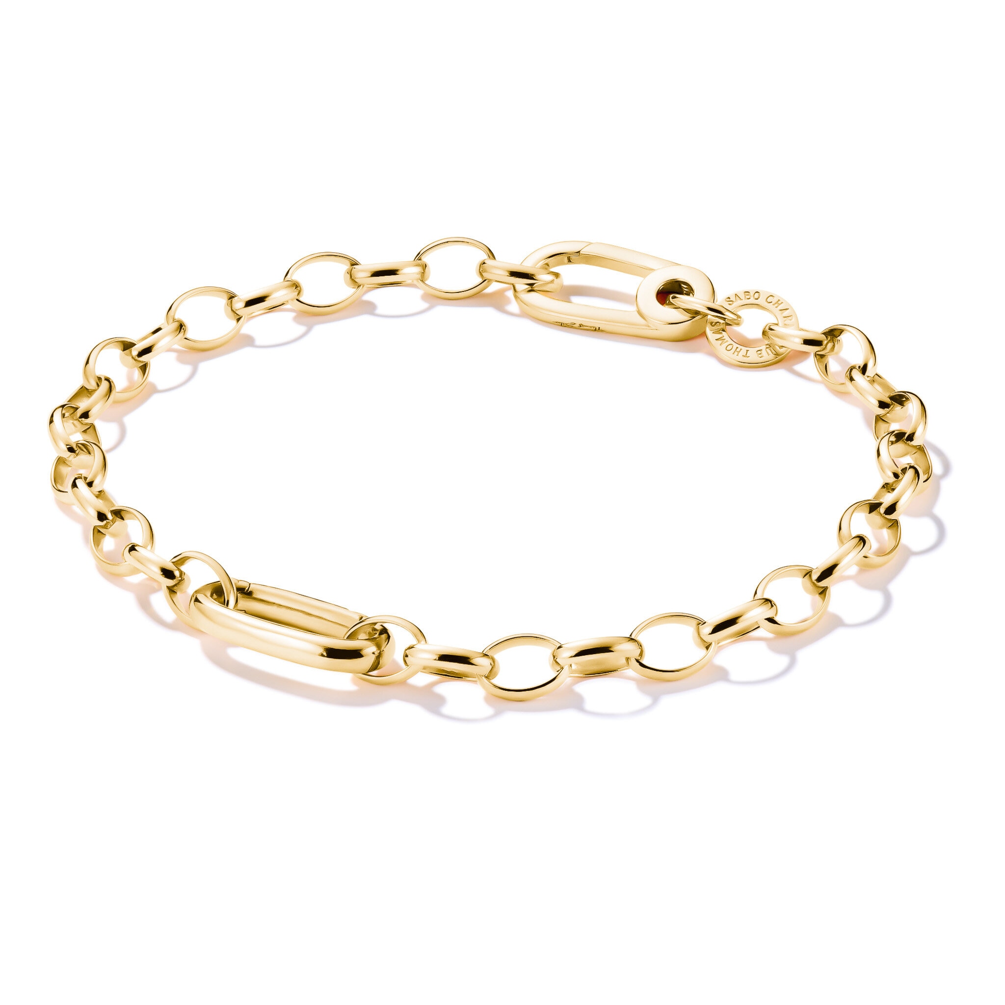 Charm-armband med en Connect-Link guldpläterad 19cm