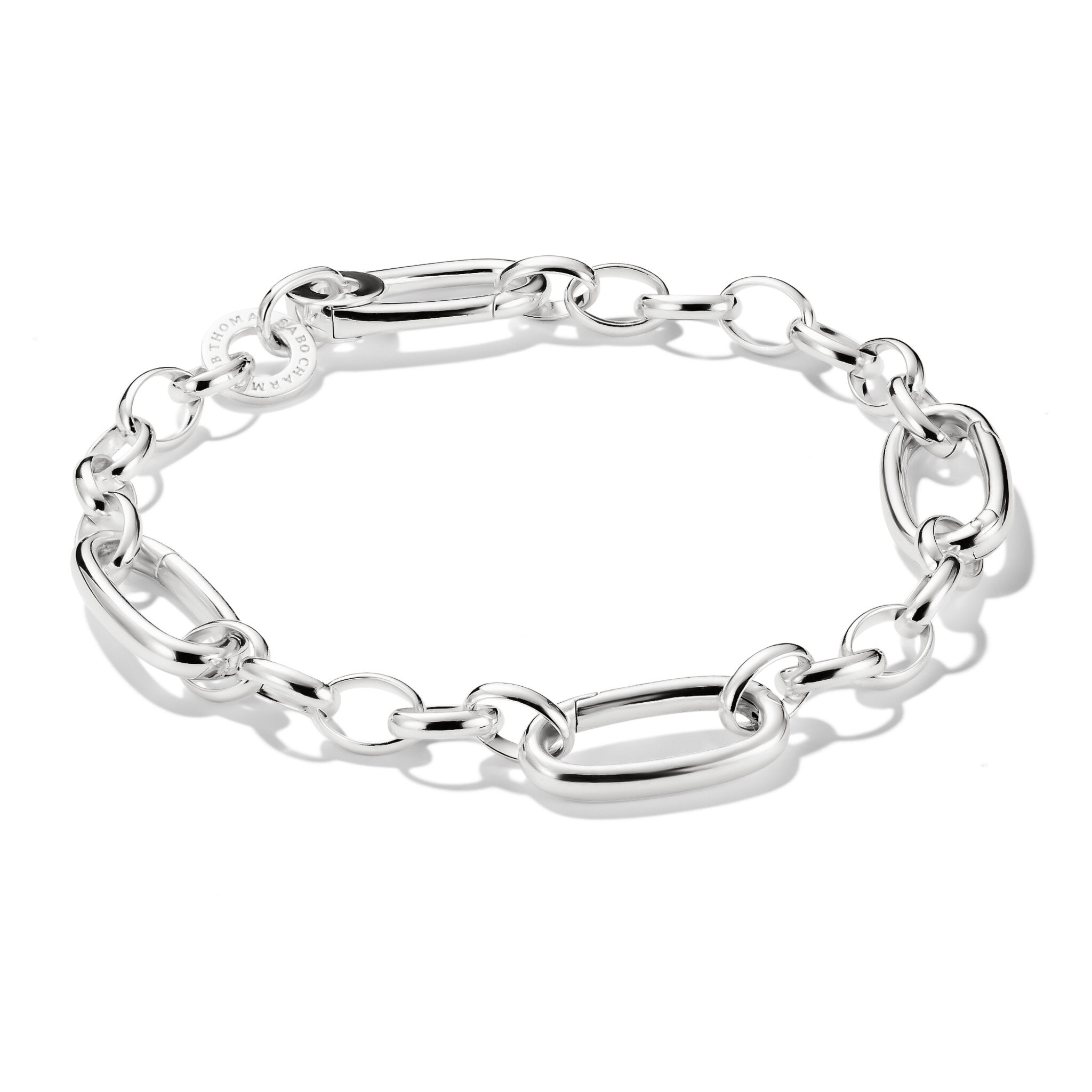 Charm-armband med tre Connect-Linkar silver 17cm