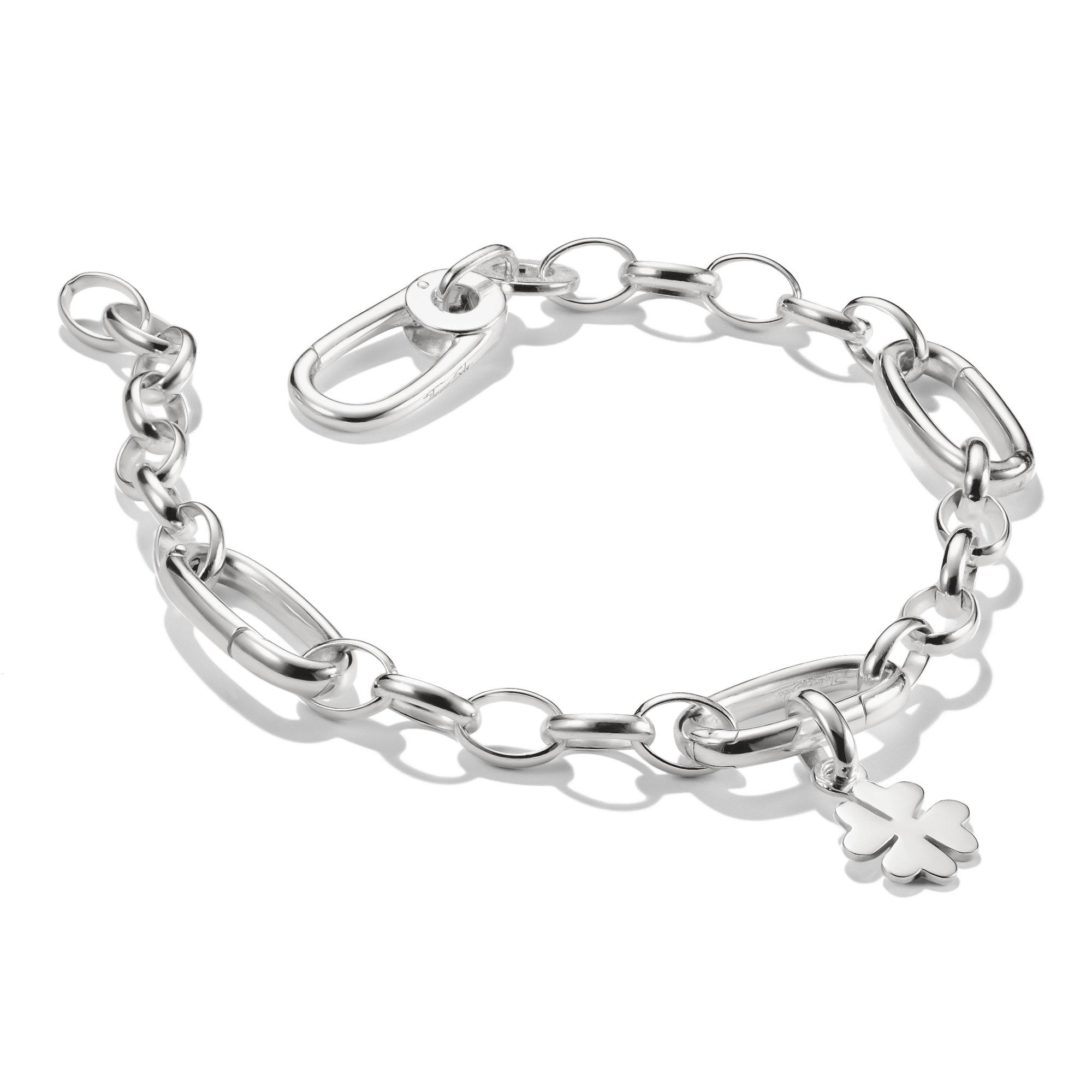 Charm-armband med tre Connect-Linkar silver 17cm