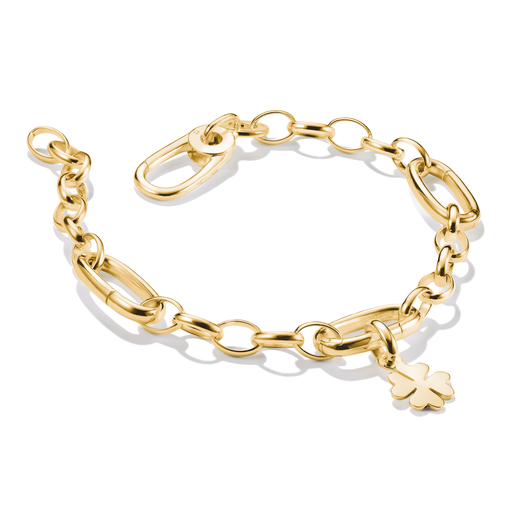 Charm-armband med tre Connect-Linkar guldpläterad 19cm