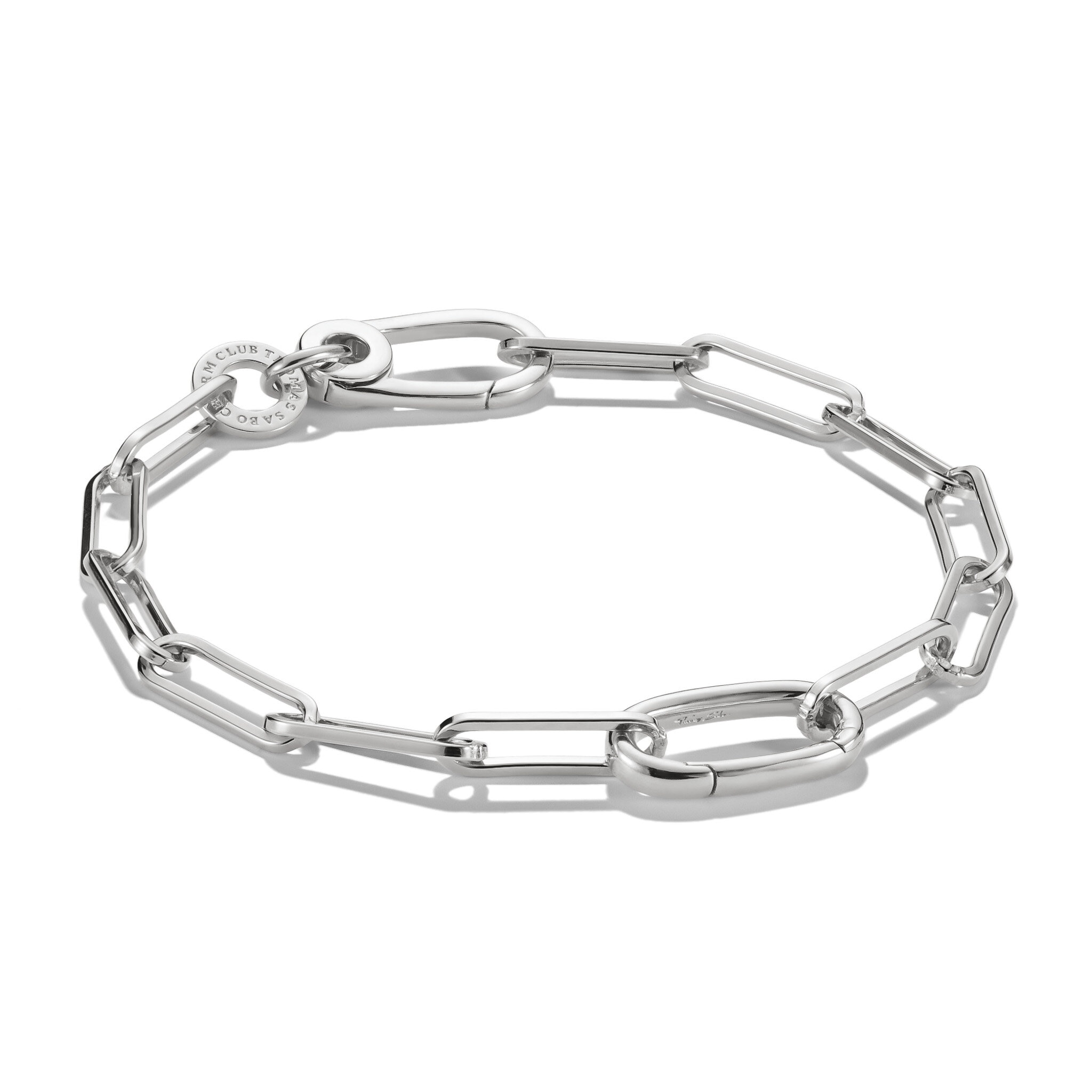 Charm-armband paperclip med en Connect-Link silver 17cm