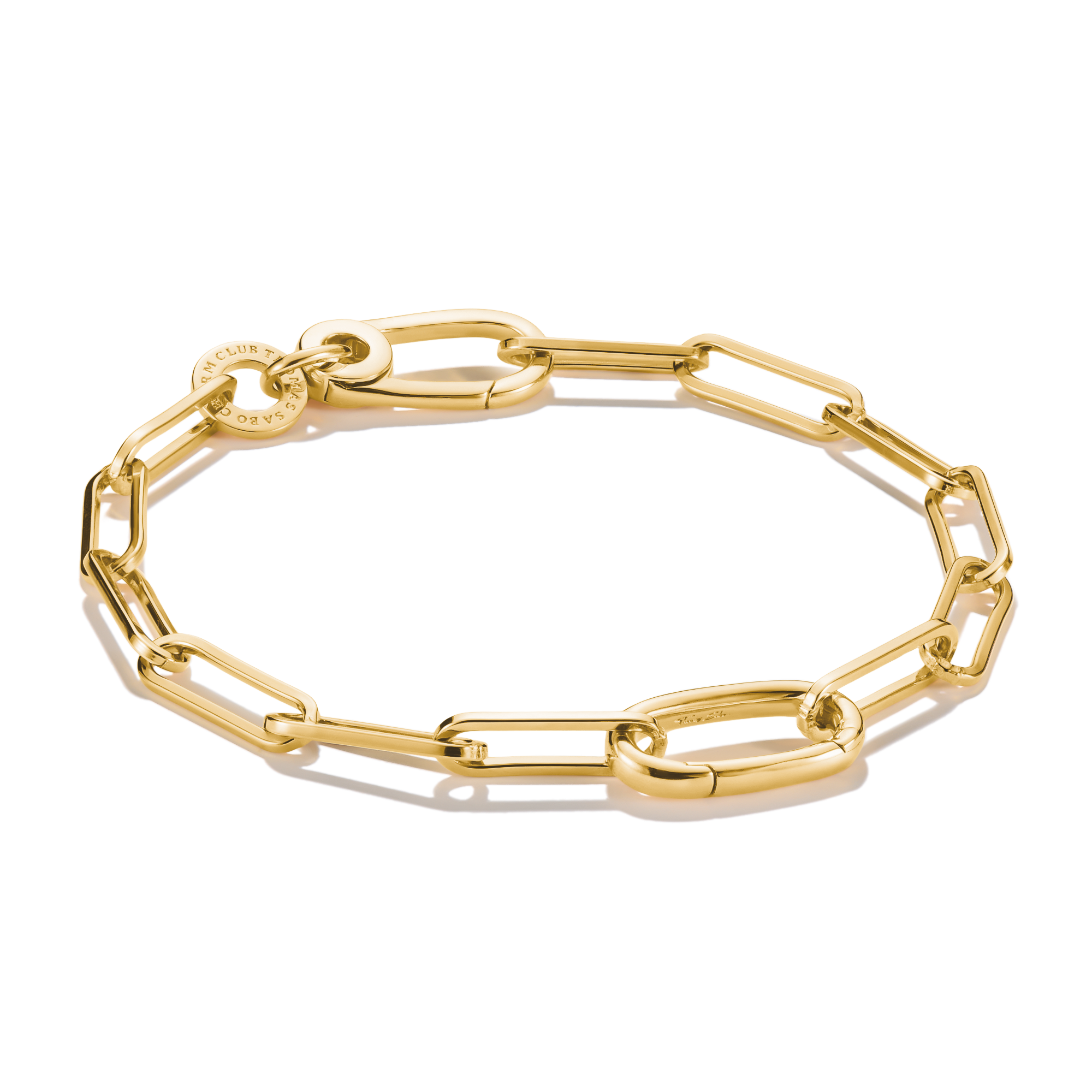 Charm-armband paperclip med en Connect-Link guldpläterad 19cm