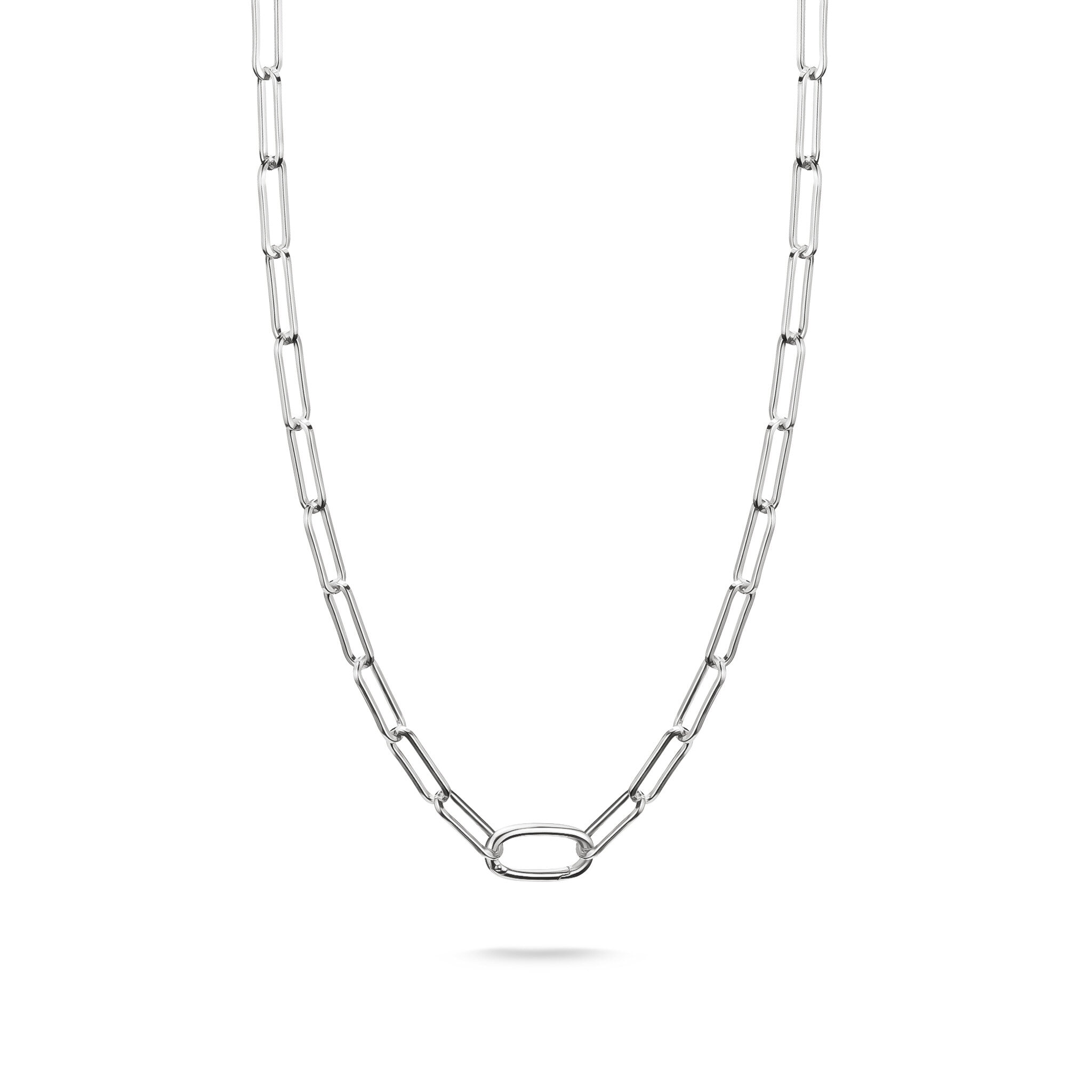 Charm-halsband paperclip med en Connect-Link silver
