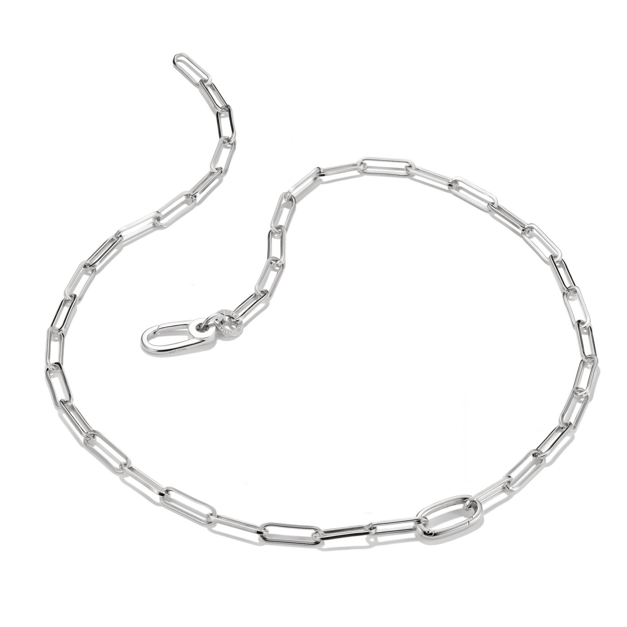 Charm-halsband paperclip med en Connect-Link silver