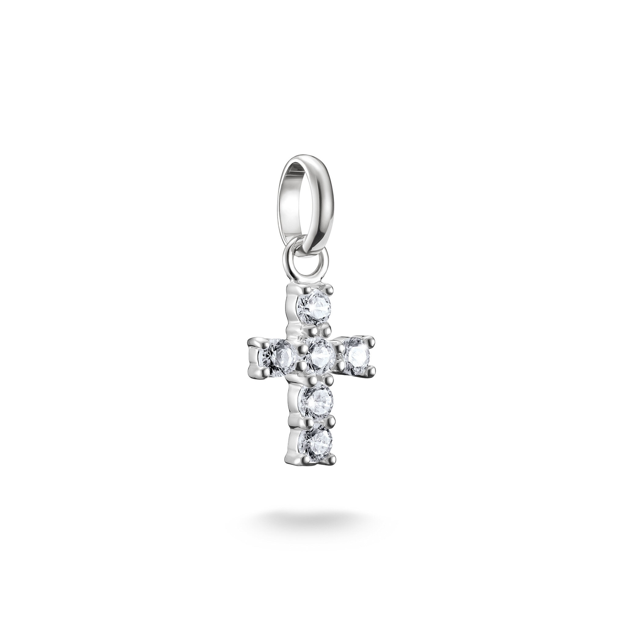 Charm-hängsmycke kors med vita stenar Connect